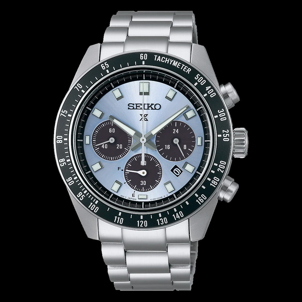 Seiko Prospex Solar Men's Stainless Steel Chronograph Watch SSC935P1 Big Baby Blue