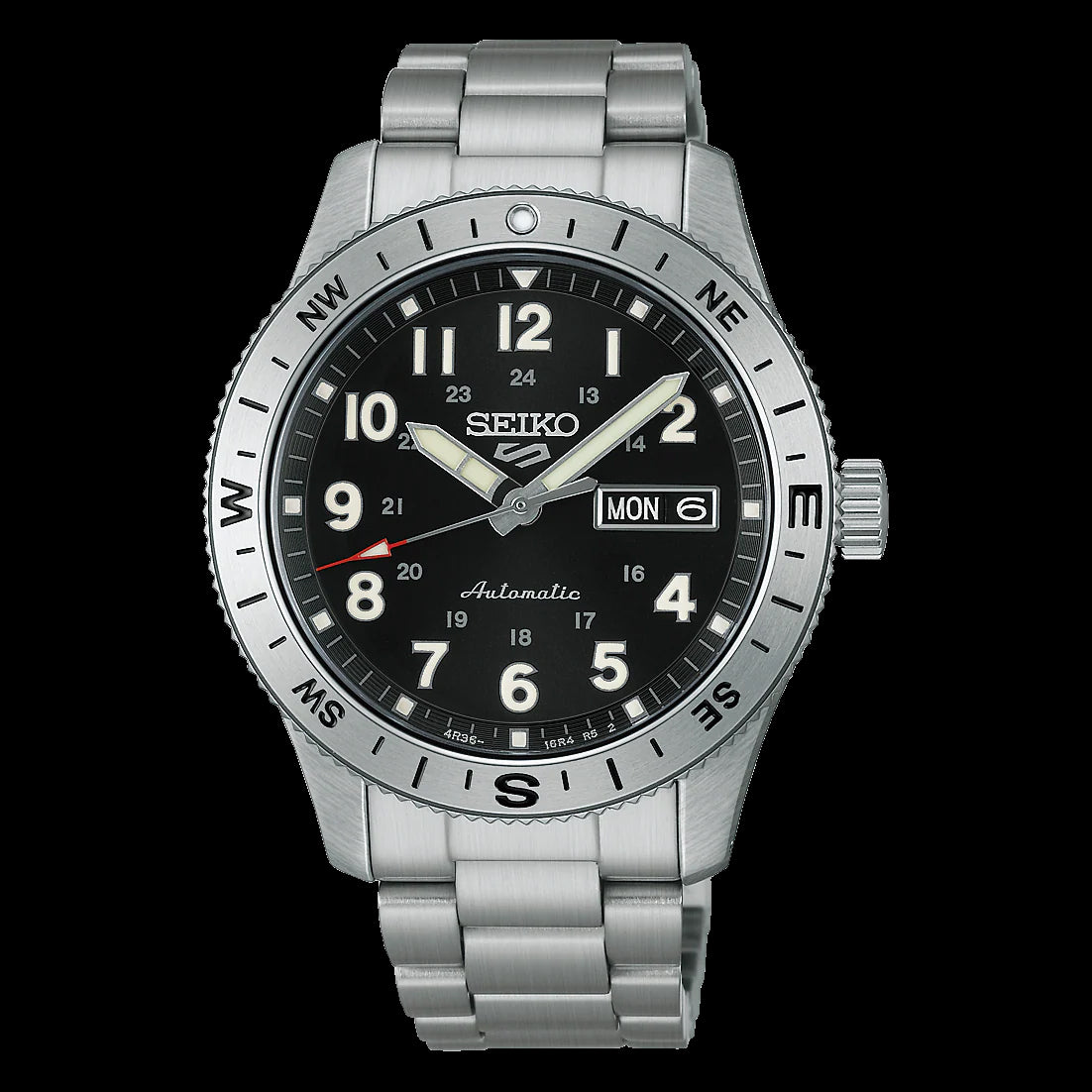 Seiko 5 Sports Field Series 100M Automatic Black Dial Men's Stainless Steel Watch HDB006K1