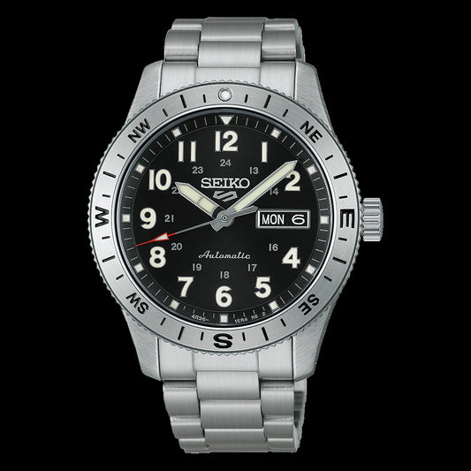 Seiko 5 Sports Field Series 100M Automatic Black Dial Men's Stainless Steel Watch HDB006K1