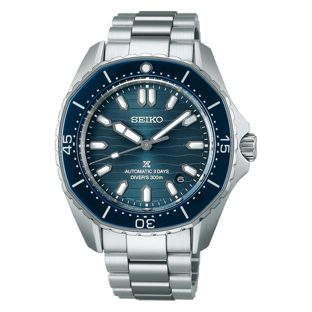 Seiko Prospex 300m Diver's Oddly Octagon Blue Men's Stainless Steel Watch SPB483J1