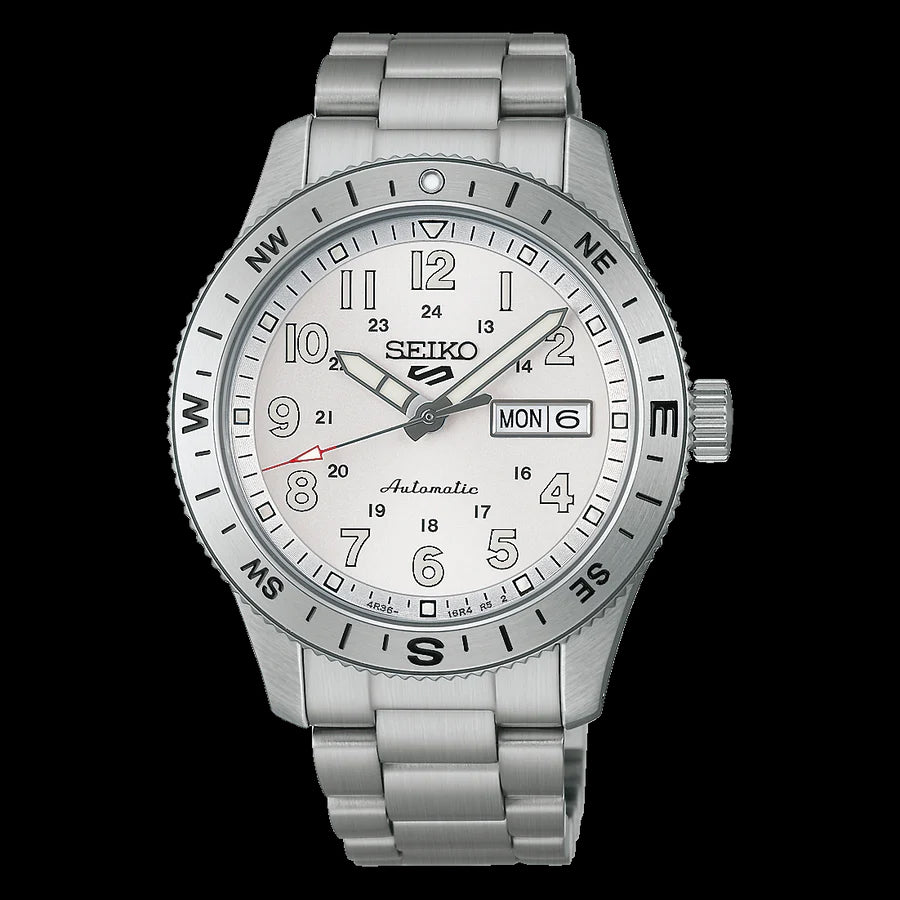 Seiko 5 Sports Field Series 100M Automatic White Dial Men's Stainless Steel Watch HDB007K1
