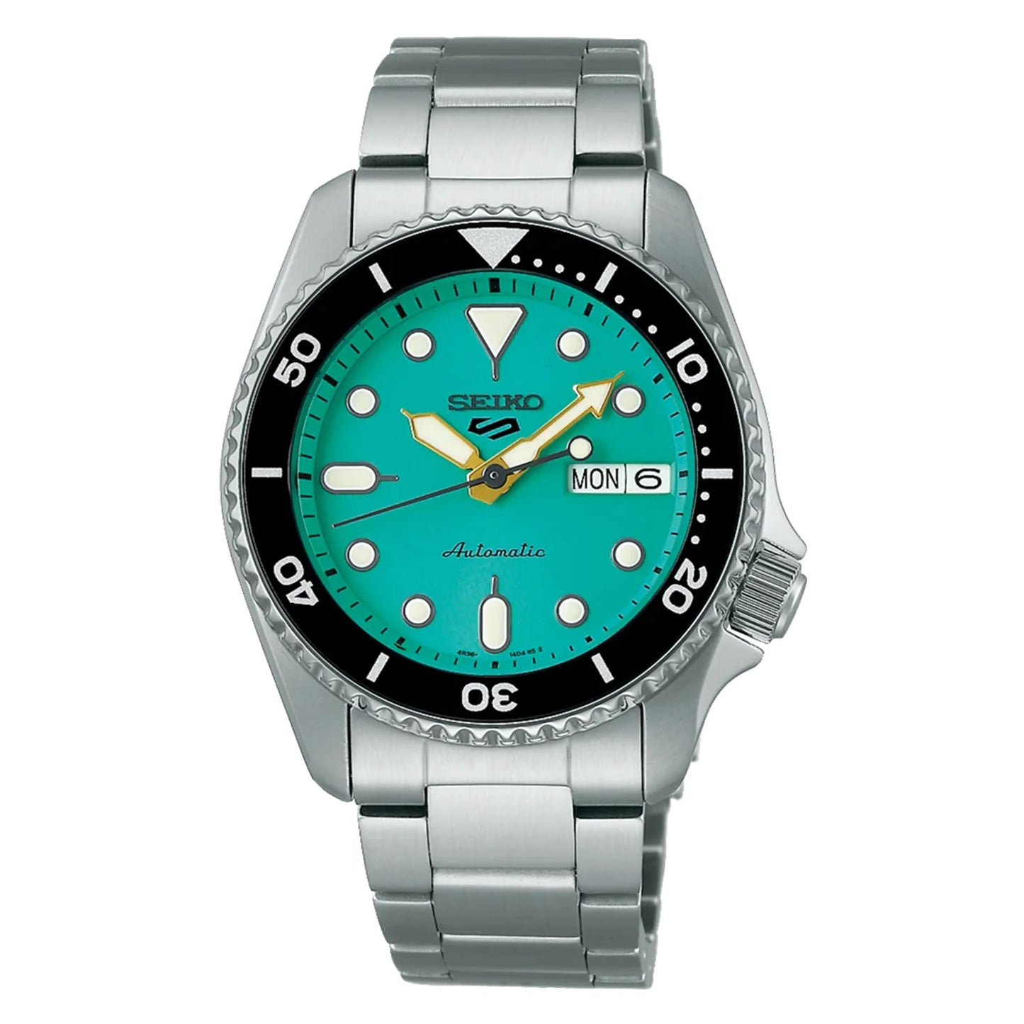 Seiko 5 100M SKX Style Boy Size 38mm Teal Blue Turquoise Dial Automatic Watch SRPK33K1