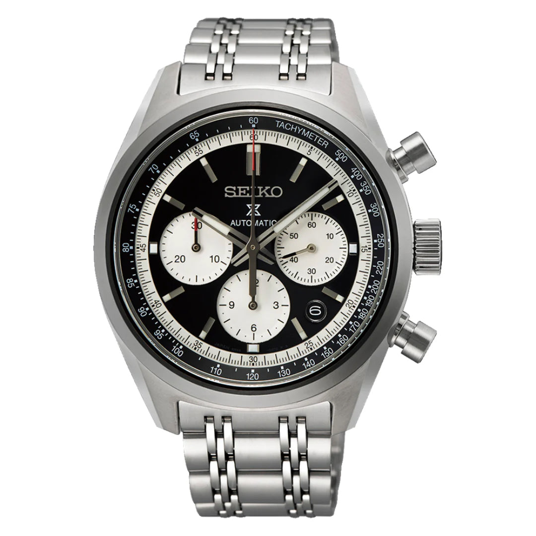 Seiko Prospex Speedtimer 1972 Chrono Reissue Men's Stainless Steel Watch SRQ053J1 Reverse Panda