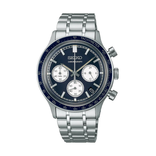 Seiko Chronograph Classic Men's Stainless Steel  Watch SSB477P1 Blue