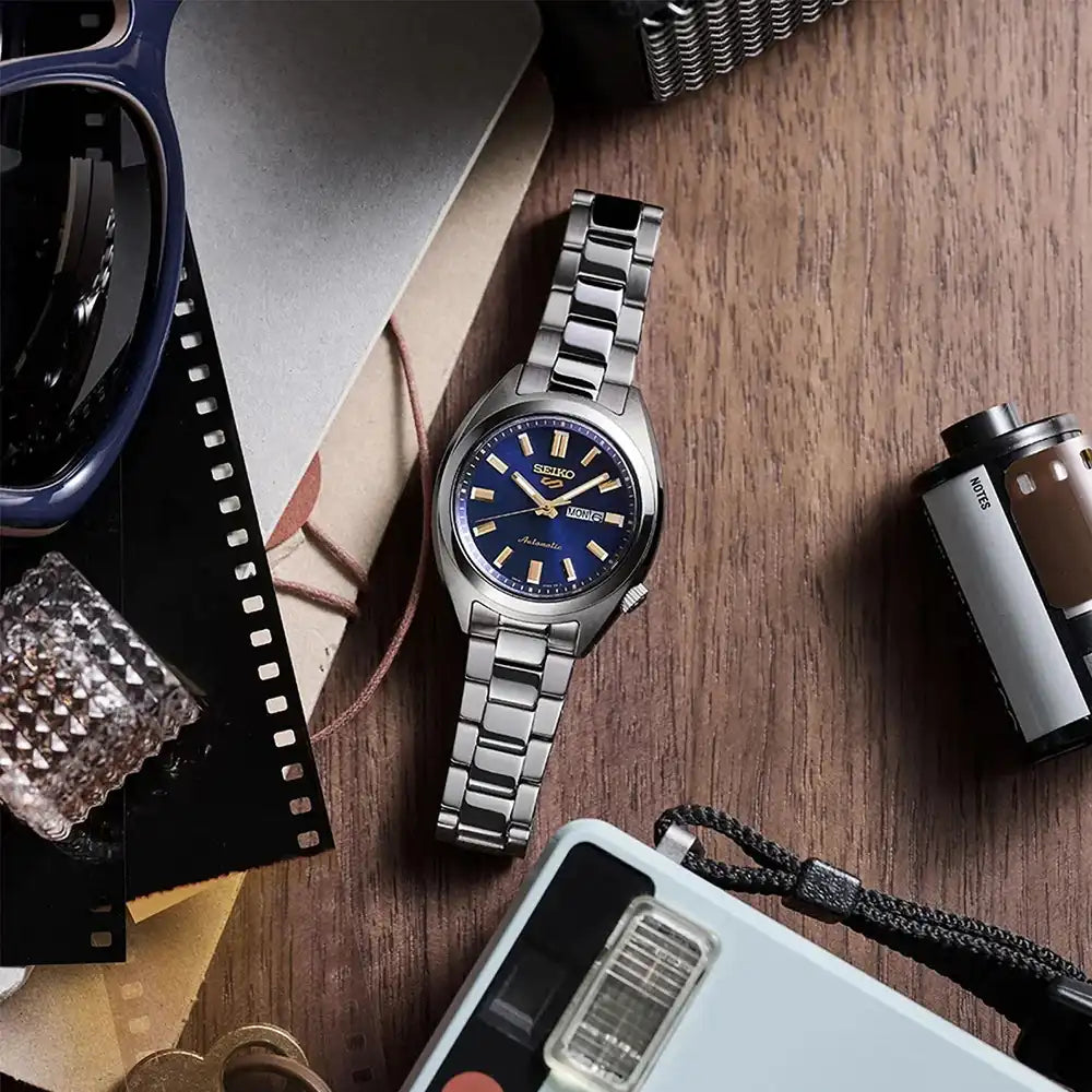 Seiko 5 Sports 100M SNXS Reissue Blazer Blue Automatic Stainless Steel Ladies Watch SRE021K1