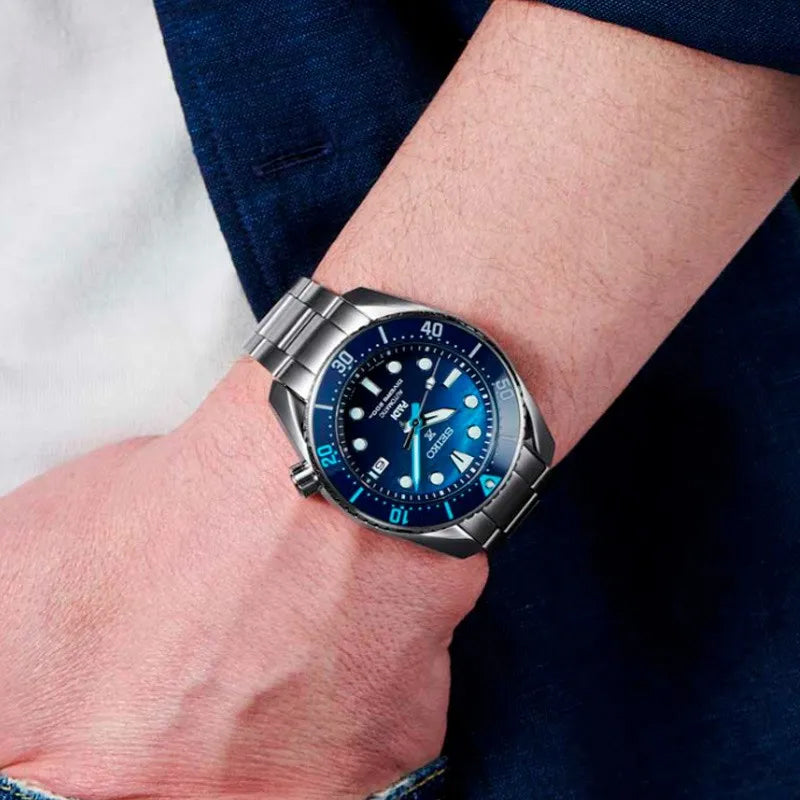 Seiko Prospex PADI SE King Sumo Great Blue Diver's Men's Blue Stainless Steel Watch SPB375J1