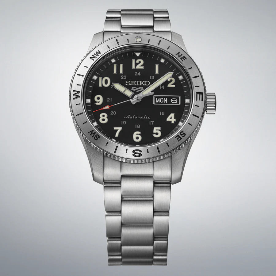 Seiko 5 Sports Field Series 100M Automatic Black Dial Men's Stainless Steel Watch HDB006K1