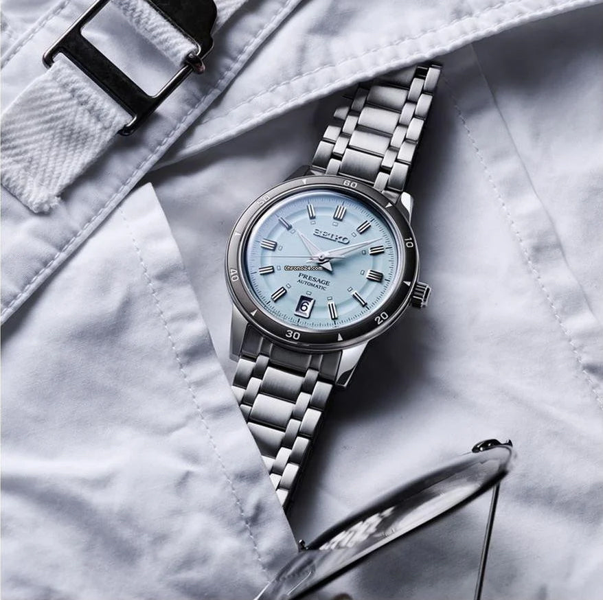 Seiko Presage Style 60 Ice Blue Men's Stainless Steel Strap Watch SRPL73J1