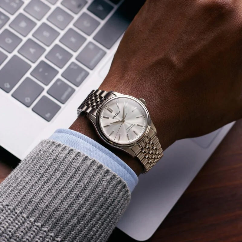 Seiko Presage Shironeri White Classic Series Stainless Steel Boy Size Men's Watch HCC001J1