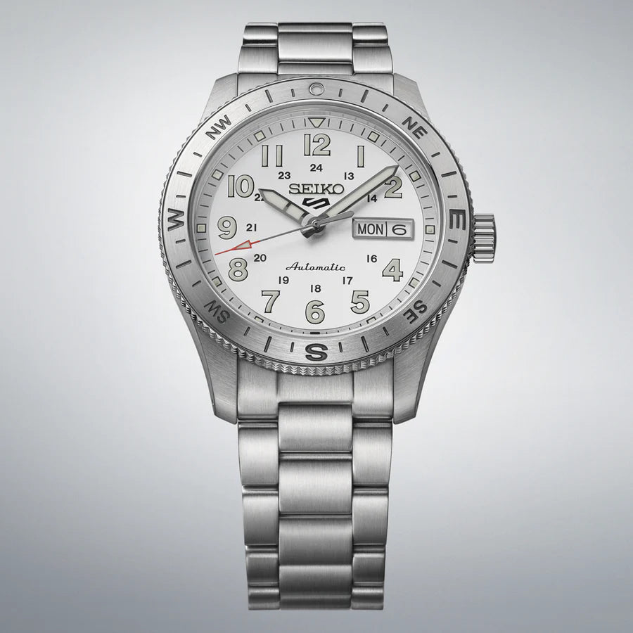 Seiko 5 Sports Field Series 100M Automatic White Dial Men's Stainless Steel Watch HDB007K1