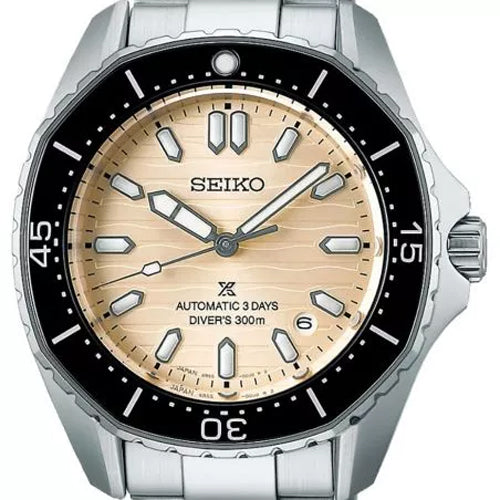 Seiko Prospex 300m Diver's Oddly Octagon Ivory White Men's Stainless Steel Watch SPB481J1