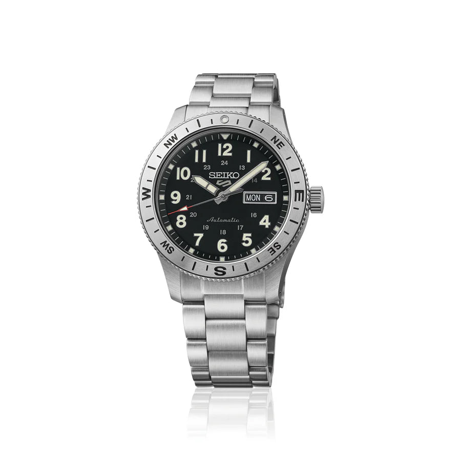Seiko 5 Sports Field Series 100M Automatic Black Dial Men's Stainless Steel Watch HDB006K1
