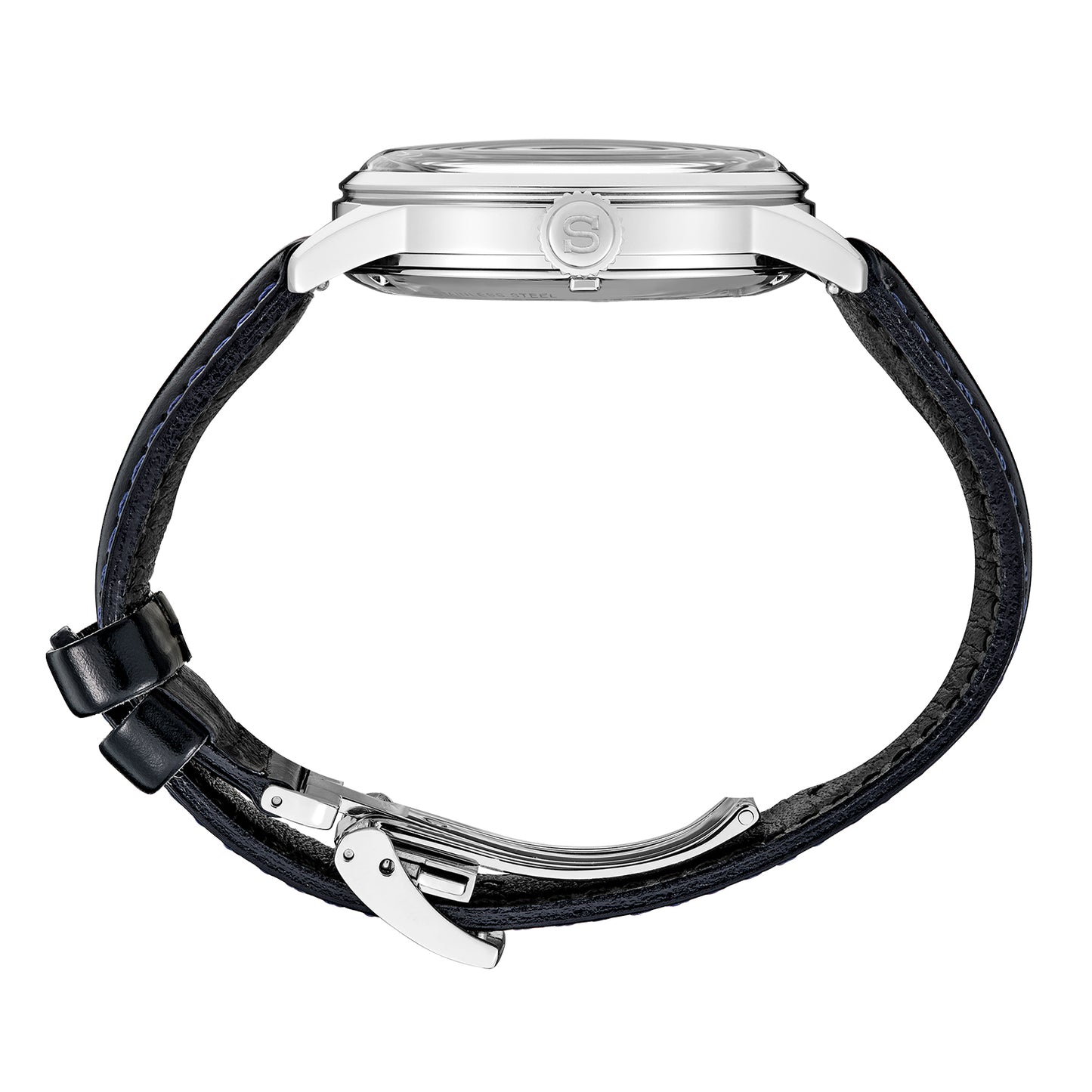 Seiko Japan Made Presage GMT Cocktail Silver Bullet Men's Leather Strap Watch SSK049J1