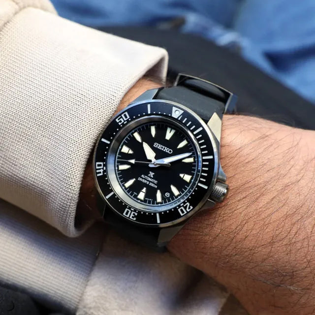 Seiko Prospex Silicone Strap 20mm Crafter Blue Black Rubber Watch