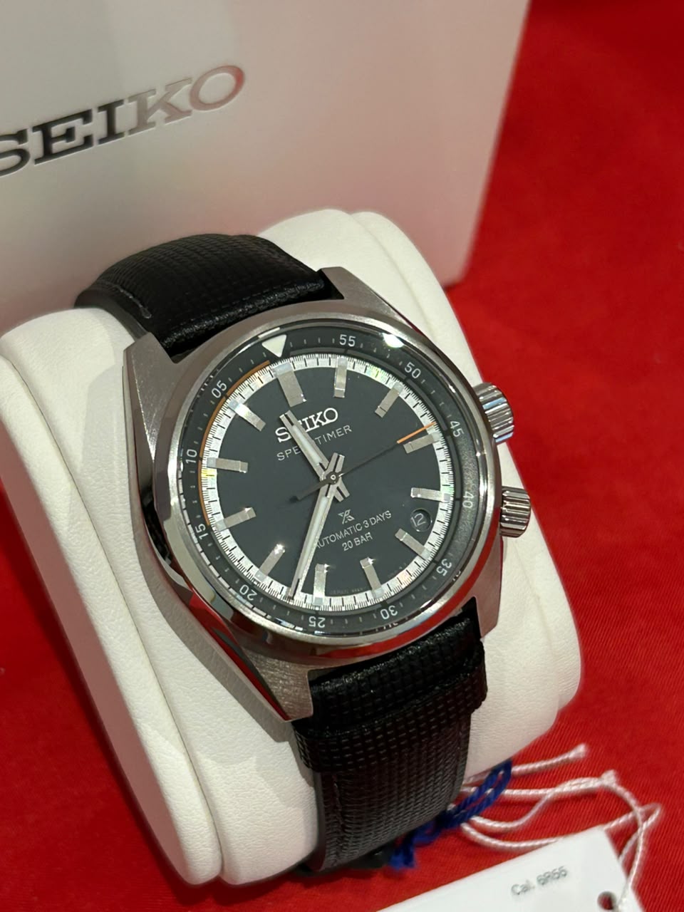 Seiko Prospex Speedtimer Automatic Black Men's Leather Strap Watch HBC004J1