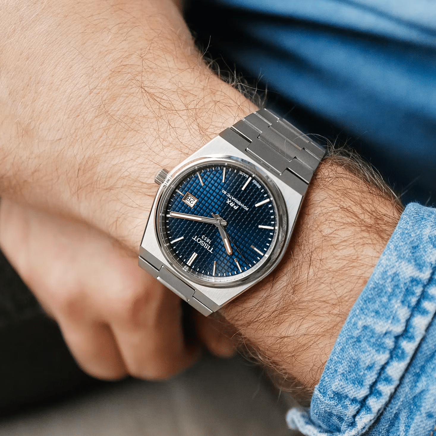 Tissot Swiss Made PRX Powermatic 80 40mm Automatic Blue Men's Stainless Steel Watch