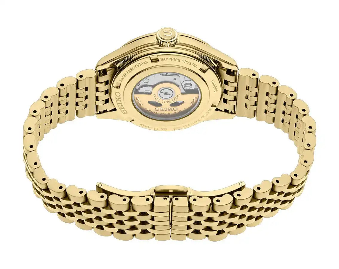 Seiko Presage Shiro-iro Classic Series Gold Plated Mid Size Men's Watch SPB524J1