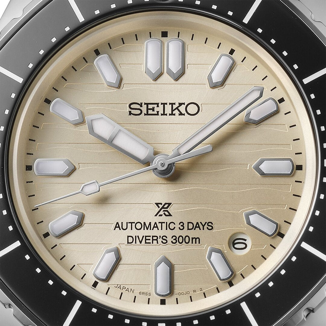 Seiko Prospex 300m Diver's Oddly Octagon Ivory White Men's Stainless Steel Watch SPB481J1