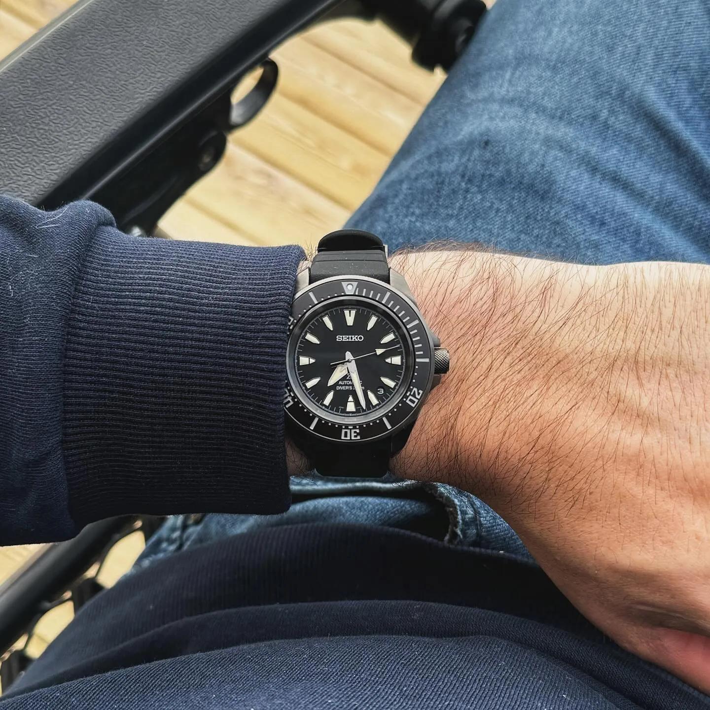 Seiko Samurai On Strap Crafter Blue Rubber Strap For Seiko Samurai