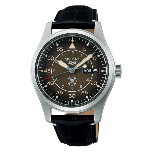 Seiko 5 100M Sports Flieger Suit Style Yuto Horigome LE Leather Strap Watch SRPL31K1