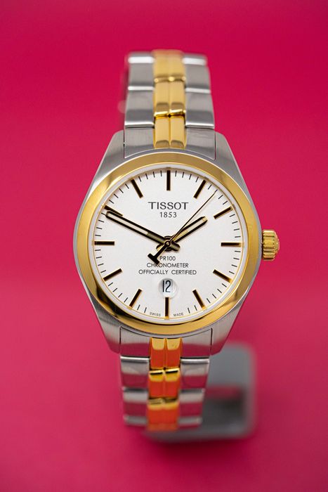 Tissot Swiss Made T Classic PR100 Chronometer 2 Tone Gold Plated