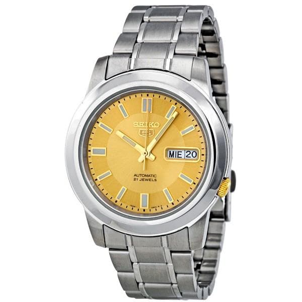Seiko 5 Classic Men's Size Gold Dial Stainless Steel Strap Watch SNKK13K1 - Diligence1International