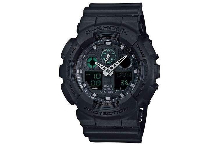 Casio G-Shock Black Series Anadigi Black x Green Accents Watch GA100MB-1ADR - Diligence1International