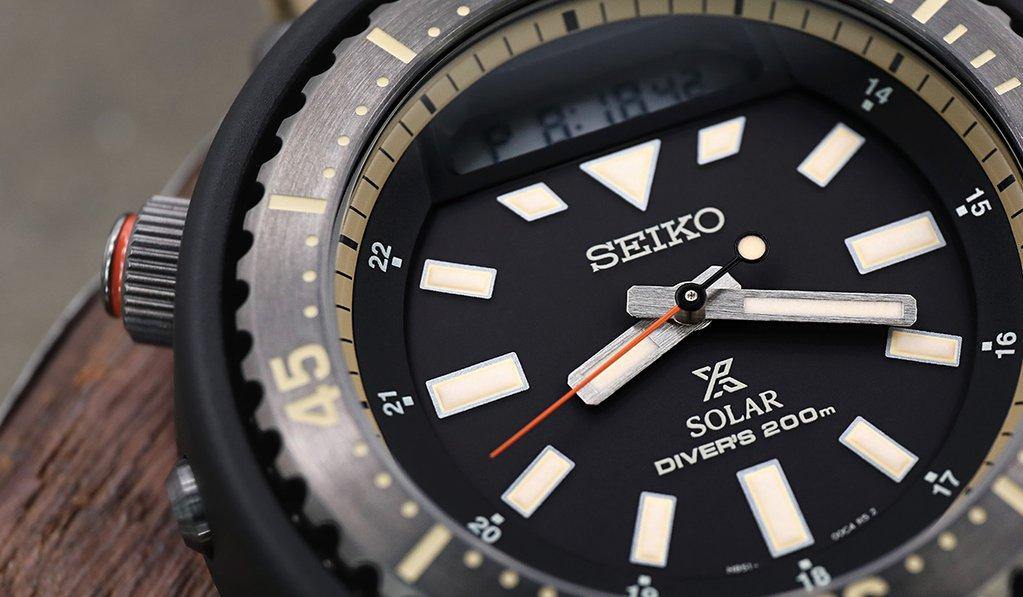 Seiko Urban Safari Series Arnie Solar Tuna Desert Beige Diver's Men's Watch SNJ029P1 - Diligence1International