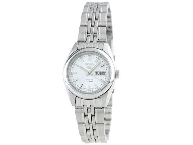Seiko 5 Classic Ladies Size Silver Dial Stainless Steel Strap Watch SYMA27K1 - Diligence1International