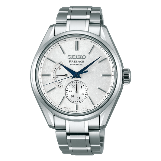 Seiko JDM Presage White Baby GS Snowflake Men's Titanium Watch w/ Pow. Res. Indicator SARW041 - Diligence1International