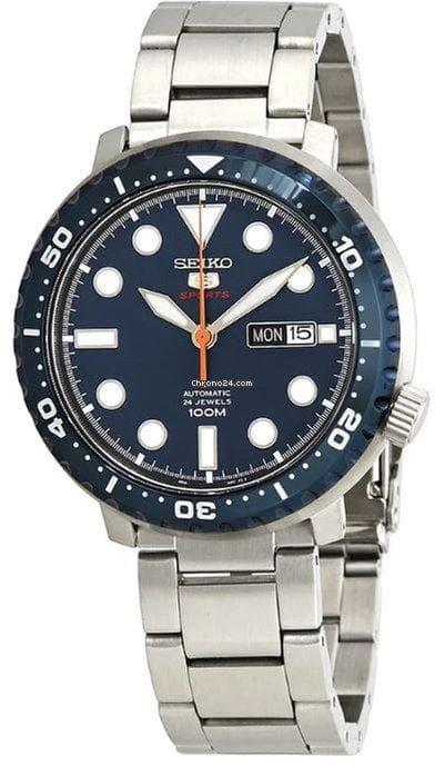 Seiko 5 Sports Bottle Cap 100M Blue Dial Blue Bezel Men's Watch SRPC63K1 - Diligence1International
