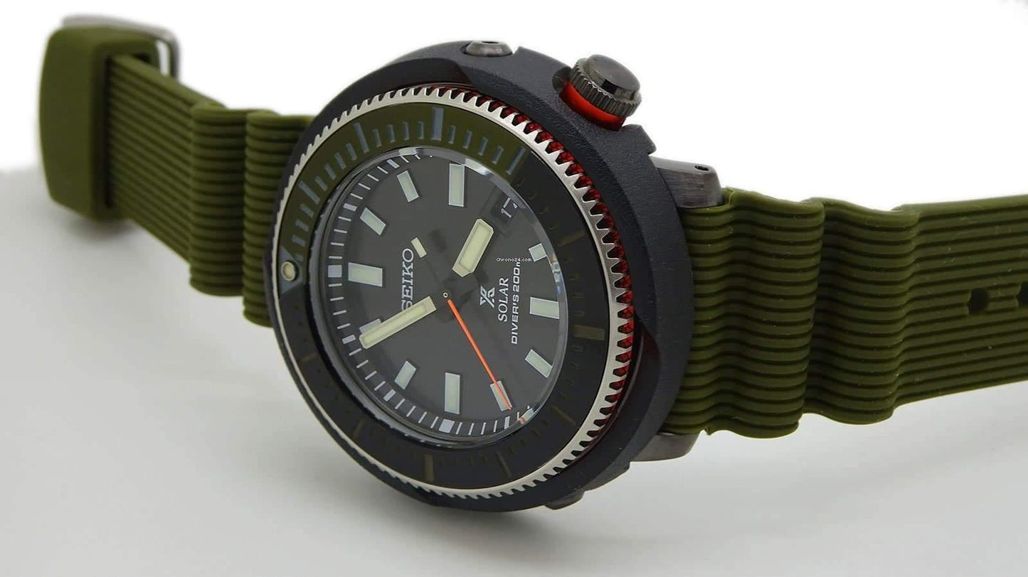 Seiko Street Series Solar Tuna All Green Diver's Men's Watch SNE547P1 - Diligence1International