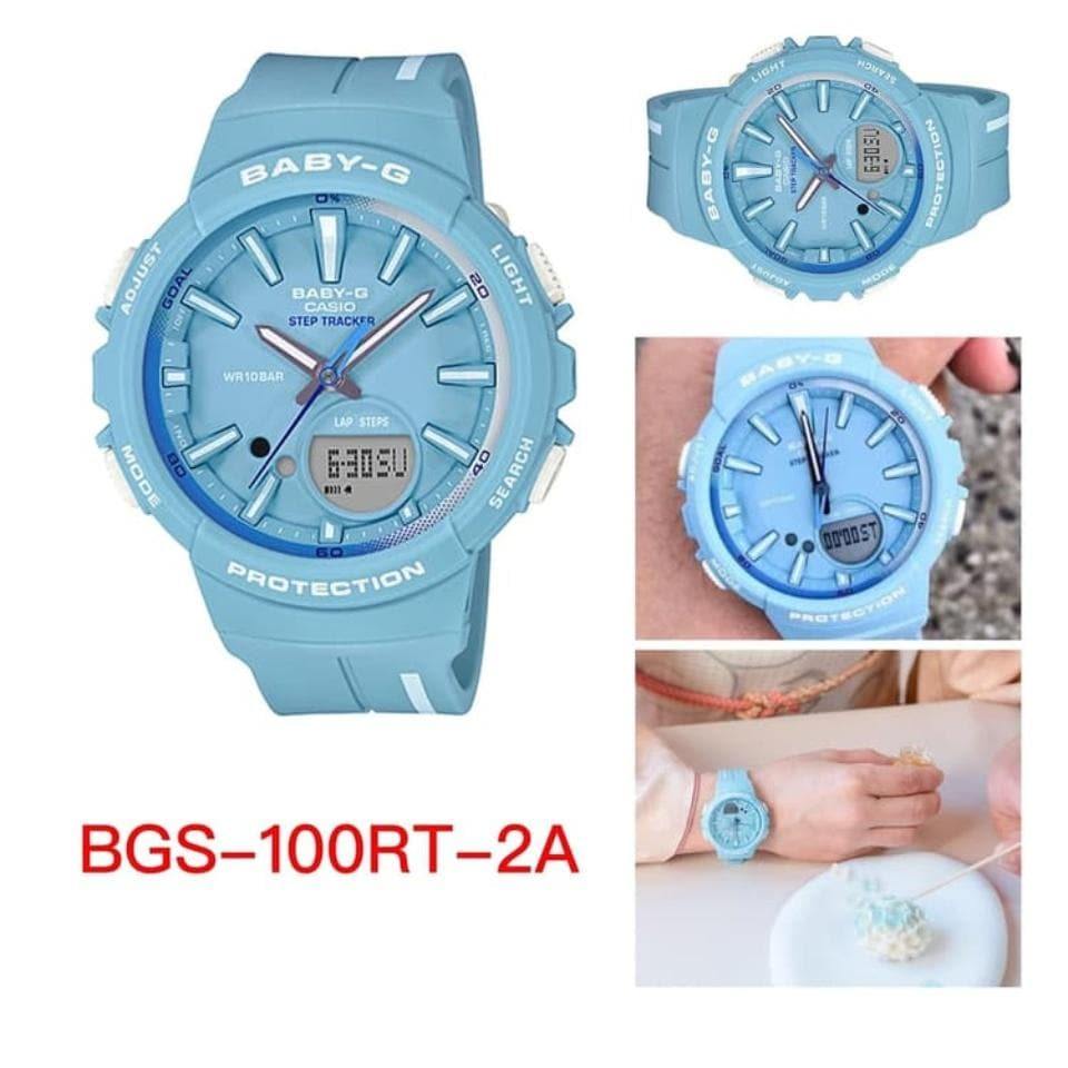 Casio Baby-G BGS Step Tracker Analog-Digital Pastel Sky Blue Watch BGS100RT-2ADR - Diligence1International