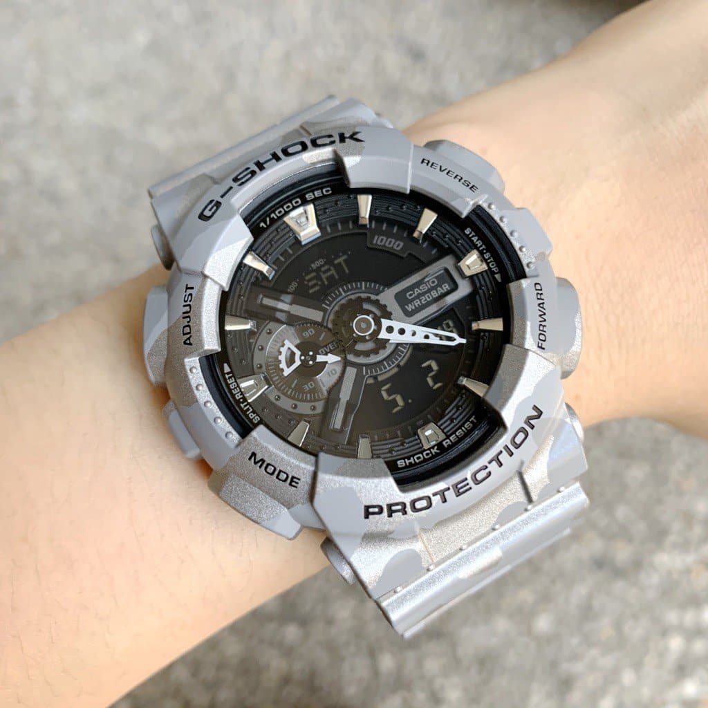 Casio G-Shock GA110 Series Military Grey Camo Black Dial Watch GA110CM-8ADR - Diligence1International