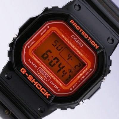 Casio G-Shock Digital Lava Orange Dial Black Watch DW5600CS-1DR - Diligence1International