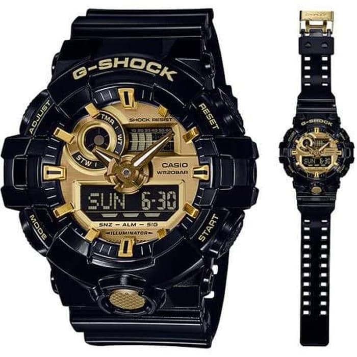 Casio G-Shock Analog-Digital Black x Gold Dial Watch GA710GB-1ADR - Diligence1International