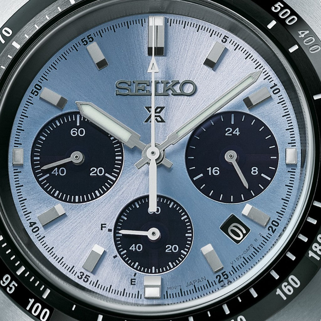 Seiko Prospex Solar LE Crystal Trophy Men's Stainless Steel Chronograph Watch SSC909P1 Ice Blue Panda
