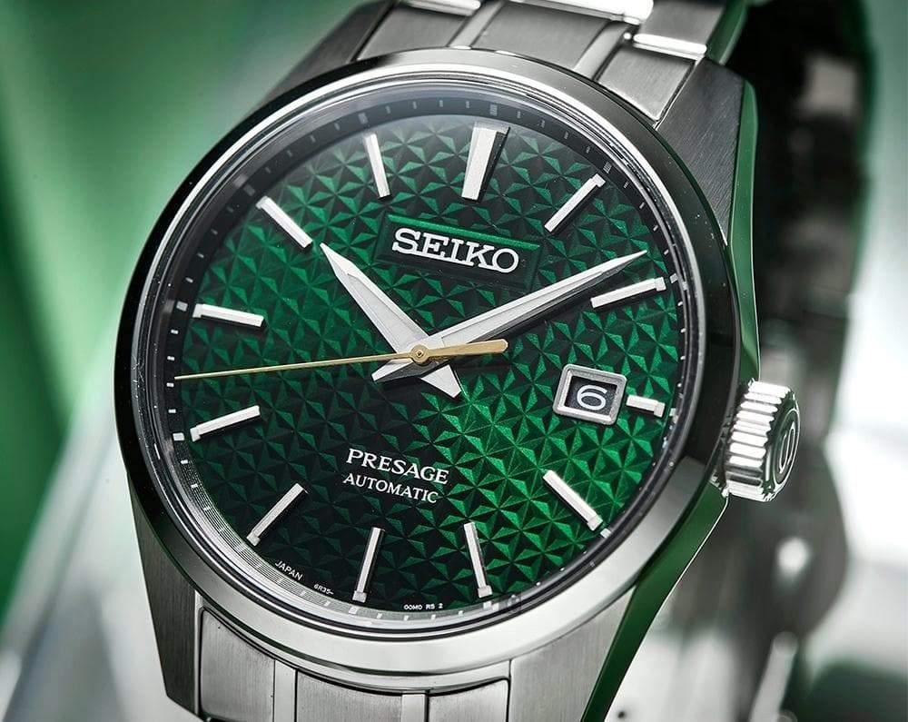 Seiko JAPAN Made Presage Sharp Edged Series Tokiwa Green Men's Stainless Steel Watch SPB169J1 - Diligence1International