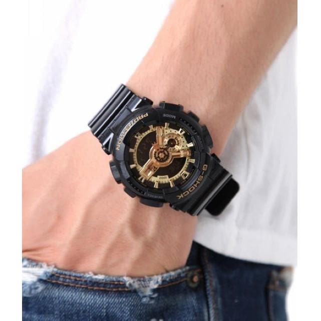 Casio G-Shock X-Large Series Anadigi Rose Gold Dial Glossy Black Watch GA100GBX-1A4DR - Diligence1International