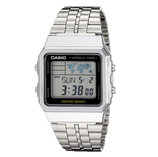 Casio Classic A-500WA World Map Silver Digital Watch - Diligence1International