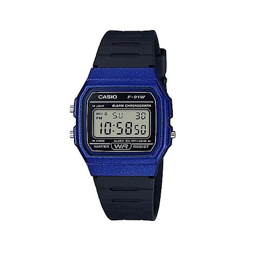 Casio F-91WM-2A Black Resin Strap Watch For Men and Women - Diligence1International