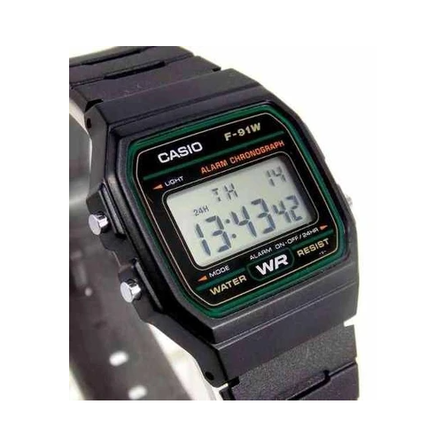 Casio F-91W-3DG Black Resin Strap Watch for Men and Women - Diligence1International