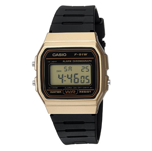 Casio F-91WM Gold Case Black Resin Digital Watch - Diligence1International