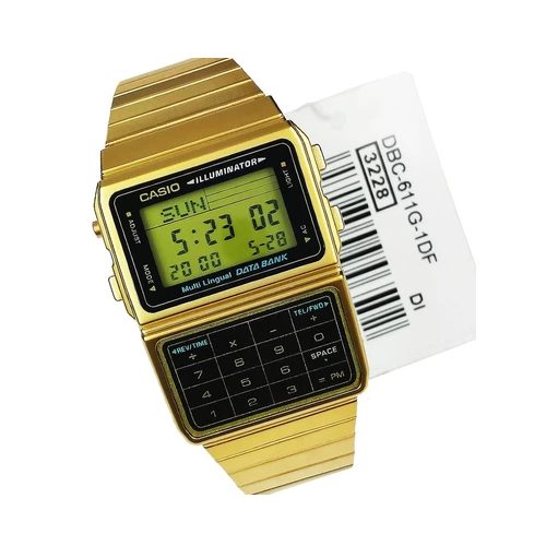 Casio DBC-611G-1DF Gold Plated Calculator Watch For Men and Women - Diligence1International