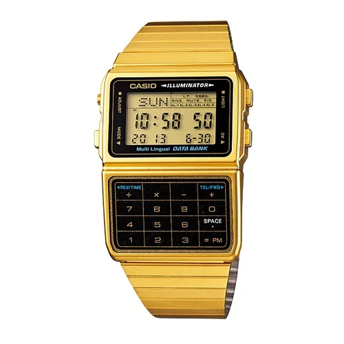 Casio DBC-611G-1DF Gold Plated Calculator Watch For Men and Women - Diligence1International
