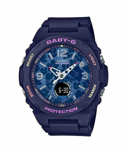 Casio Baby-G Standard Anadigi Floral Dial Blue Watch BGA260FL-2ADR