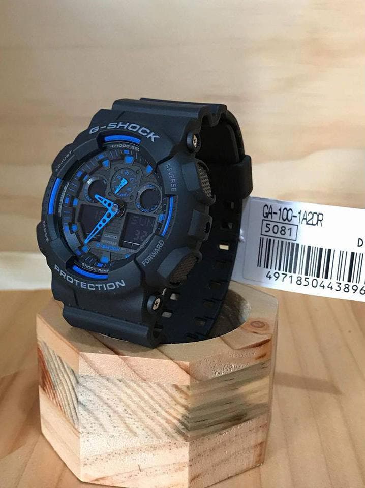 Casio G-Shock Standard Analog Digital Black x Blue Watch GA100