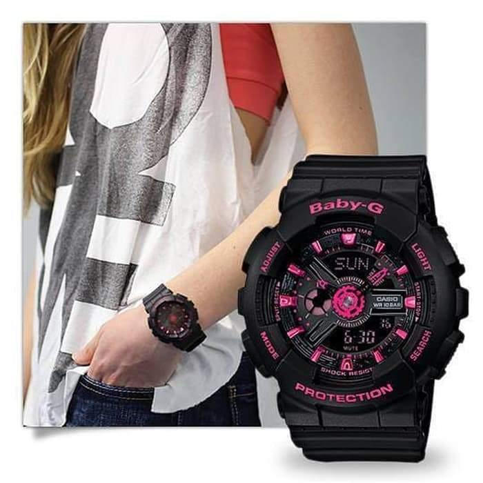 Casio Baby-G Neon Colors Anadigi Black x Pink Accents Watch BA111-1ADR - Diligence1International