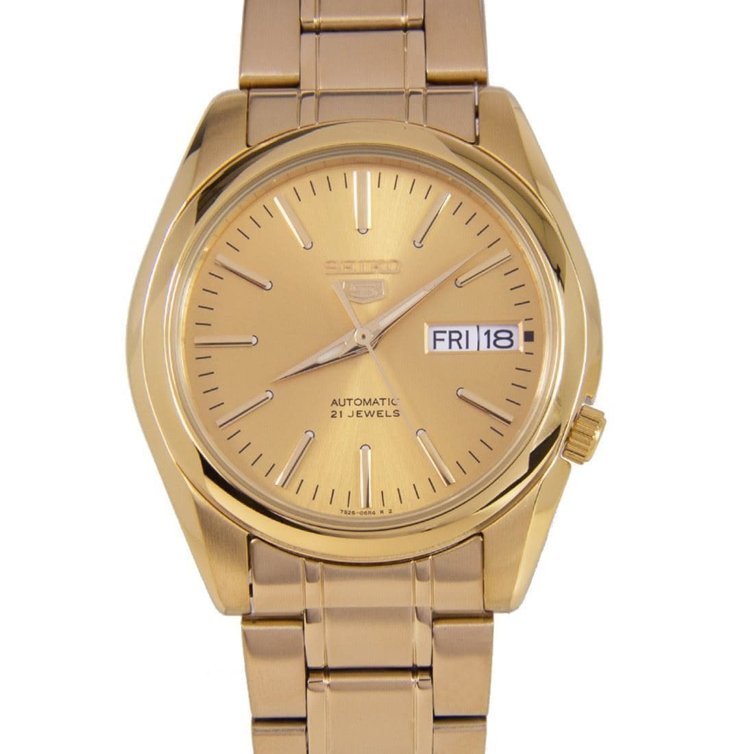 Seiko 5 Classic Mens Size Gold Dial & Plated Stainless Steel Strap Watch SNKL48K1 - Diligence1International