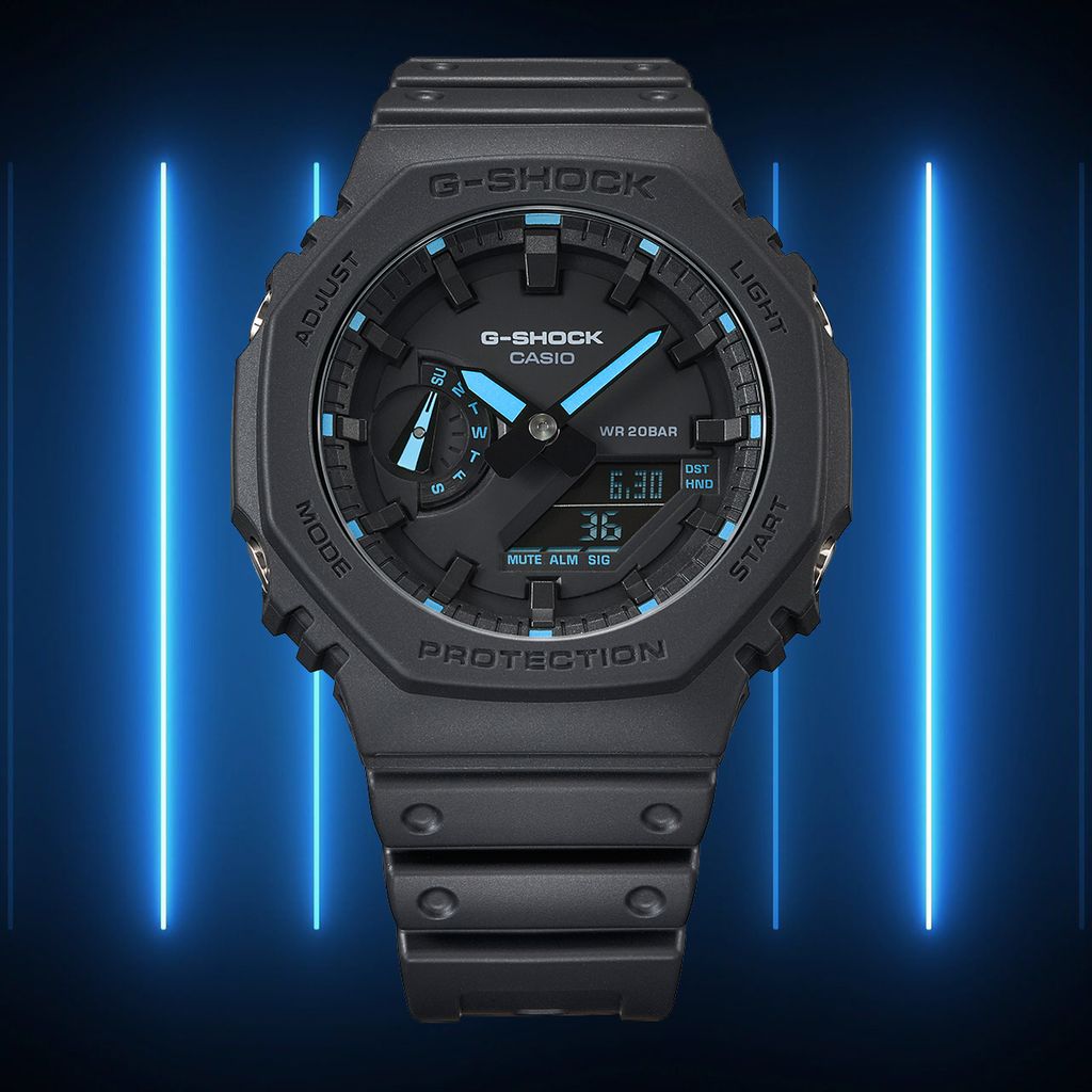 Casio G-Shock Carbon Core Guard Black x Blue AP CasiOak Watch GA2100-1A2DR